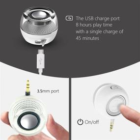 img 3 attached to 🔊 Leadsound Crystal 3W 27mm 8Ω Portable Wireless Mini Speaker with Clear Bass, 3.5mm Aux Audio Jack, Micro USB Port - White