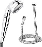 🚿 high pressure handheld shower head with hose and on/off switch - water saving, chrome finish, detachable head, 3 spray modes for repairing dry skin & hair logo