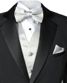 img 2 attached to 👔 High-Quality Spring Notion Boys' 4-Piece Satin Tuxedo Vest Set: Classy Elegance for Young Gentlemen