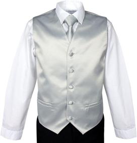 img 3 attached to 👔 High-Quality Spring Notion Boys' 4-Piece Satin Tuxedo Vest Set: Classy Elegance for Young Gentlemen