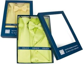 img 1 attached to 👔 High-Quality Spring Notion Boys' 4-Piece Satin Tuxedo Vest Set: Classy Elegance for Young Gentlemen