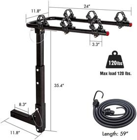 img 3 attached to 🚲 AA Products Foldable 3-Bike Platform Hitch Mount Rack for Cars, Trucks, SUVs, and Minivans - Fits 2-inch Hitch Receiver