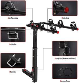 img 1 attached to 🚲 AA Products Foldable 3-Bike Platform Hitch Mount Rack for Cars, Trucks, SUVs, and Minivans - Fits 2-inch Hitch Receiver