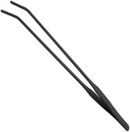 🐠 evago 15 inch black curved aquarium tweezers: stainless steel feeding tongs for aquatic plants, lizards, spiders, and snakes - rust-free and carbonation protected logo