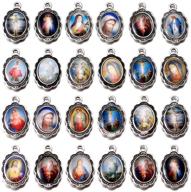 📿 set of 60 mixed picture enamel our lady miraculous medal floral rosary centerpiece cross jesus virgin mary catholic alloy crucifix charms for diy jewelry making - 19mmx12mm (a508) logo