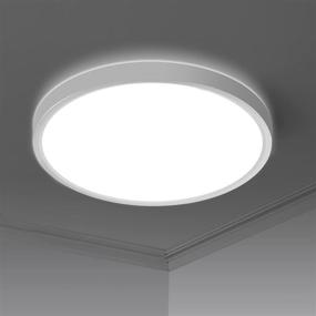 img 4 attached to 💡 12 Inch Flush Mount LED Ceiling Light, 5000K Daylight White, 0.9 Inch Thickness, 2300LM, 24W (Equivalent to 240W), Low Profile Flat Surface Round Light Fixture for Bedroom, Kitchen, Laundry Room