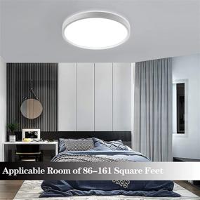 img 3 attached to 💡 12 Inch Flush Mount LED Ceiling Light, 5000K Daylight White, 0.9 Inch Thickness, 2300LM, 24W (Equivalent to 240W), Low Profile Flat Surface Round Light Fixture for Bedroom, Kitchen, Laundry Room