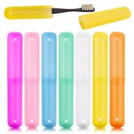🦷 oomcu pack of 7 travel toothbrush case holder: convenient and colorful toothbrush storage for home and outdoor logo