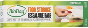 img 4 attached to BioBag 100% Certified Compostable Resealable Food Storage Bags - 20 Count, Quart Size | Ideal for Refrigerator or Freezer Use