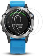 2 шт. закаленные стеклянные защитные пленки для экрана garmin quatix 5 - твердость 9h, анти-отпечатки, антибликовый, без пузырей, кристально чистый логотип