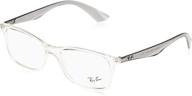 👓 stylish & clear vision: ray ban rx7047 rectangular transparent eyeglass logo