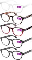 👓 pack of 5 anti-eye eyestrain reading glasses with spring hinges - unisex (men/women) - +2.5 power logo