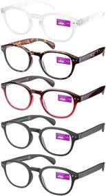 img 4 attached to 👓 Pack of 5 Anti-Eye Eyestrain Reading Glasses with Spring Hinges - Unisex (Men/Women) - +2.5 Power