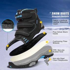 img 3 attached to 👦 Durable Waterproof Snow Boots for Boys: Antiskid Hiking & Outdoor Winter Slip-ons for Kids' Warmth & Comfort