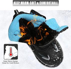 img 1 attached to 👦 Durable Waterproof Snow Boots for Boys: Antiskid Hiking & Outdoor Winter Slip-ons for Kids' Warmth & Comfort