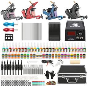 img 4 attached to 🖌️ Solong Complete Tattoo Kit - 4 Professional Machine Guns, 54 Inks, Power Supply, Foot Pedal, Needles, Grips, Tips, Carry Case - TK456-US - Enhance Your Tattoo Supplies and Equipment