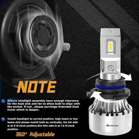 img 2 attached to 🔆 KOOMTOOM LED 9012 HIR2 5000K Ultra Bright LED Headlight Bulbs, 12000LM 64W 400% Brighter LED Headlights Conversion Kit Head Lamp Warm White IP65 Rated, Pack of 2