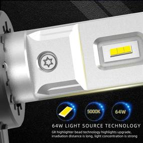img 3 attached to 🔆 KOOMTOOM LED 9012 HIR2 5000K Ultra Bright LED Headlight Bulbs, 12000LM 64W 400% Brighter LED Headlights Conversion Kit Head Lamp Warm White IP65 Rated, Pack of 2