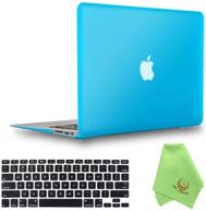 🔵 ueswill aqua blue hard shell case + keyboard cover + microfiber cloth for macbook air 13 inch model a1466 a1369 (2010-2017 release) logo