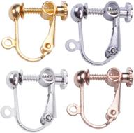 📎 bronagrand 24 pieces clip-on earring findings: non-pierced converters for jewelry making in 4 colors logo