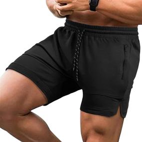 img 4 attached to We1Fit Men's Athletic Workout Shorts with Zipper Pockets - Ideal for Gym, Running, Bodybuilding, and Jogging