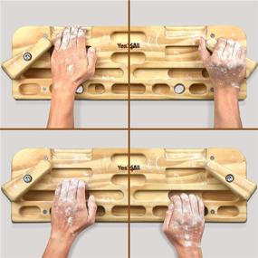 img 2 attached to 🏻 Yes4All Doorway Wooden Hang Board/Climbing Board - Finger, Grip, and Pull Up Training Equipment for Hand Strengthener