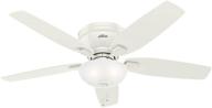 🔋 hunter fan company large 52&quot; kenbridge ceiling fan with light in fresh white finish logo