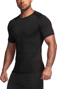 img 3 attached to 👕 COOFANDY Quick Dry Athletic Shirt 3-Pack: Men's Gym Workout Shirts, Short Sleeve Compression T-Shirt Bundle