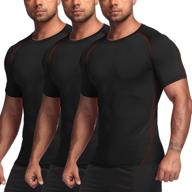 👕 coofandy quick dry athletic shirt 3-pack: men's gym workout shirts, short sleeve compression t-shirt bundle logo