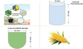 img 2 attached to 🐠 HappyFish 13 Галлонов Компостируемые Пакеты, 60 штук - Сертифицировано по ASTM D6400 и Europe Ok Home - Калифорния...