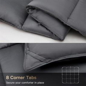 img 1 attached to Bamboo Comforter for Hot Sleepers - Cooling Silky Soft Viscose Duvet Insert - Twin Size with 8 Corner Tabs - All Season Breathable Comforter (64x88 Inches, Gray)