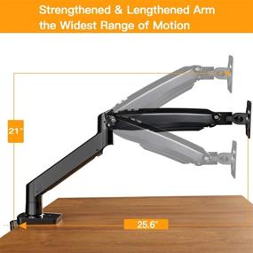img 2 attached to ErGear Premium Single Monitor Stand Mount: 22-35" UltraWide Computer Screen Desk Mount with USB & Full Motion Gas Spring Arm - Adjustable Height/Tilt/Swivel/Rotation, Holds 6.6lbs to 26.5lbs