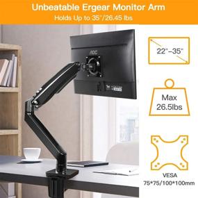 img 3 attached to ErGear Premium Single Monitor Stand Mount: 22-35" UltraWide Computer Screen Desk Mount with USB & Full Motion Gas Spring Arm - Adjustable Height/Tilt/Swivel/Rotation, Holds 6.6lbs to 26.5lbs