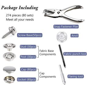 img 3 attached to 🛥️ Marine Grade Boat Canvas Snaps Kit by Yofuly - 274 Pcs Stainless Steel Screw Snap Fasteners for DIY Cover, Including Punch Pliers, Material Hole Punch, and 2 Setting Tools