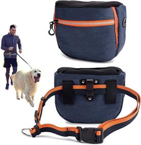 img 4 attached to 🐾 Convenient and Durable Oxford Cloth Pet Food Container with Poop Plastic Bags and Treat Pouch - Portable with Adjustable Belt for Easy Use