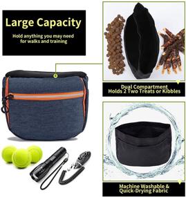 img 2 attached to 🐾 Convenient and Durable Oxford Cloth Pet Food Container with Poop Plastic Bags and Treat Pouch - Portable with Adjustable Belt for Easy Use