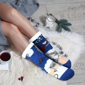 img 2 attached to 🧦 Winter Warmth: Women Slipper Socks - Cozy, Thick, and Soft Wool Socks for a Christmas Gift