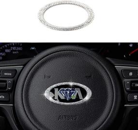 img 4 attached to 💎 Add Style to Your Kia Steering Wheel: HAILWH Bling Decoration Circle Appliqué Ring with Rhinestone Accessories