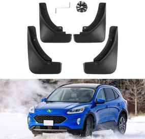 img 4 attached to 🔧 Custom Fit Mud Flaps Splash Guards for Ford Escape 2020-2021 - Front and Rear Fender Flares Mud Guard Set