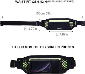 img 1 attached to 🎒 Triomph Running Belt Waist Pack - Water Resistant Fitness Waist Bag for Hiking, iPhone Xs Max, XR and Large Smartphones - 3 Pockets with Reflective Zippers and Earphone Hole