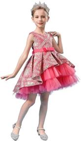 img 2 attached to 👗 VEOAY Elegant High Low Party Dresses for Girls Aged 1-8 Years - Ball Gowns Princess Dress