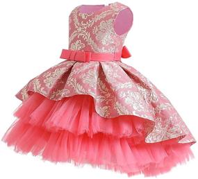 img 4 attached to 👗 VEOAY Elegant High Low Party Dresses for Girls Aged 1-8 Years - Ball Gowns Princess Dress