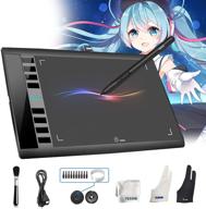 🖌️ m708 ugee graphics tablet: large 10x6 inch drawing tablet with 8 hot keys, 8192 levels pen - perfect for paint, digital art, and sketching logo