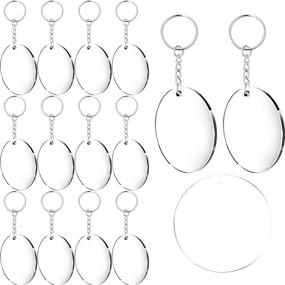 img 4 attached to DIY Crafts Supply: 24 Acrylic Transparent Circle Discs & Key Chains for Projects, 2 Inch