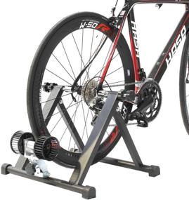 img 2 attached to CyclingDeal Indoor Home Exercise Wind Resistance Trainer - Stationary Cycling Bike Training Stand for Indoor Riding - With Front Block Riser & Skewers - NOT for 29er Bikes