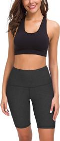 img 1 attached to Custer's High Waist Yoga Shorts with Out Pocket - Tummy Control, Workout, Running, 4-Way Stretch Leggings