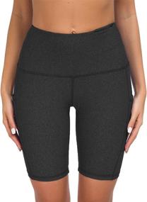 img 3 attached to Custer's High Waist Yoga Shorts with Out Pocket - Tummy Control, Workout, Running, 4-Way Stretch Leggings