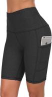 custer's high waist yoga shorts with out pocket - tummy control, workout, running, 4-way stretch leggings logo