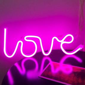 img 3 attached to 🎀 Love Neon Sign: Vibrant Wall Décor for Bedroom, USB/Battery Powered LED Neon Light in Pink - Perfect for Christmas Party, Wedding, Kids or Living Room