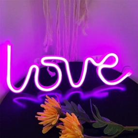 img 1 attached to 🎀 Love Neon Sign: Vibrant Wall Décor for Bedroom, USB/Battery Powered LED Neon Light in Pink - Perfect for Christmas Party, Wedding, Kids or Living Room